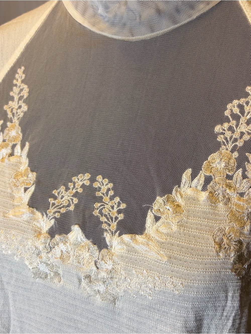 Free People Cream Lace-Back Long Sleeve Tee - Picture 3 of 12